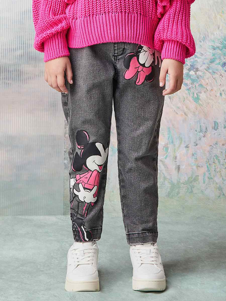 Calça Jeans Black Mickey e Minnie N3613 - Animê
