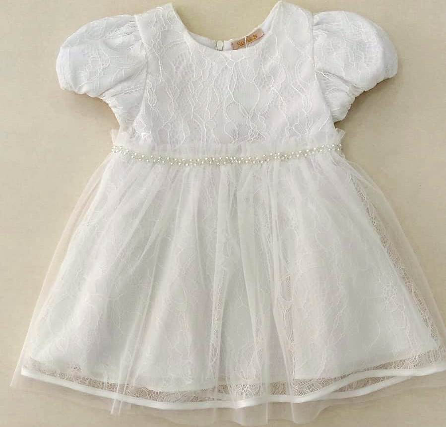 Vestido Bebê Renda Branco 30.20.31034 - Petit Cherie