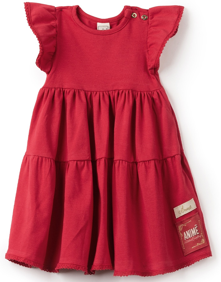 Vestido Bebê Marias Vermelho L1878 - Animê Bebê