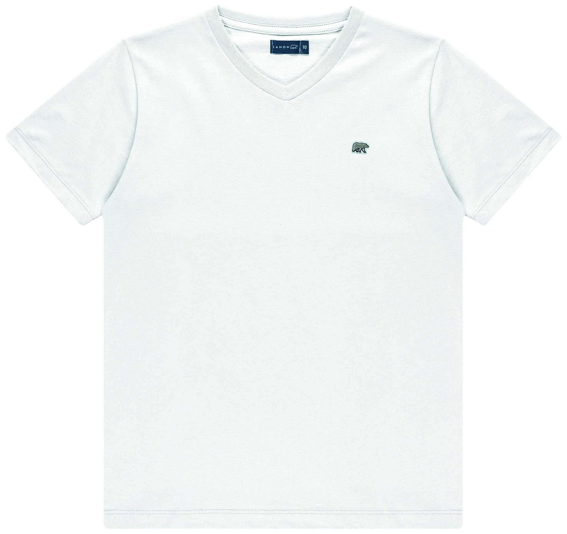 Camiseta Básica Decote V Branca 30108/A - Lamon