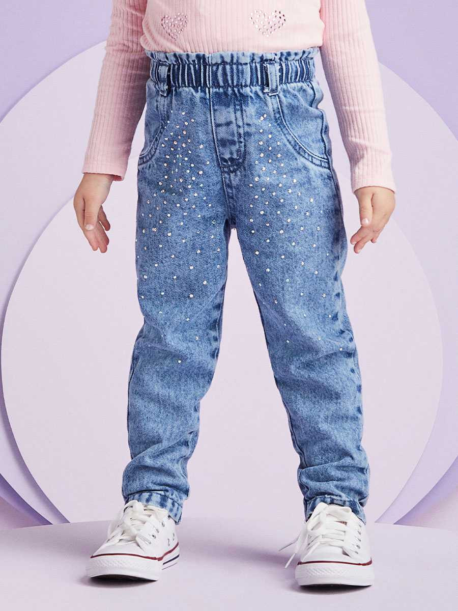 Calça Jeans Com Strass J5491 - Momi Mini