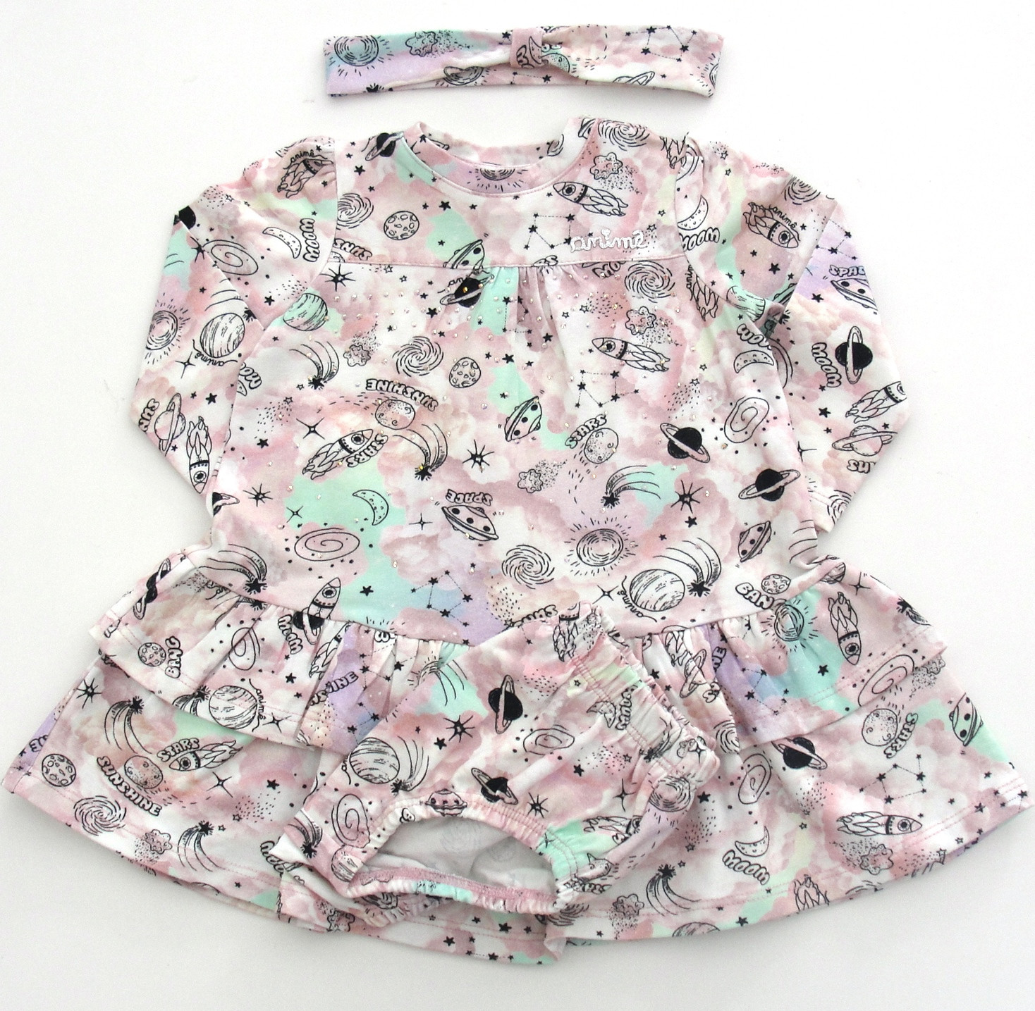 Vestido ML Cotton Baby Space L0272 - Animê Bebê