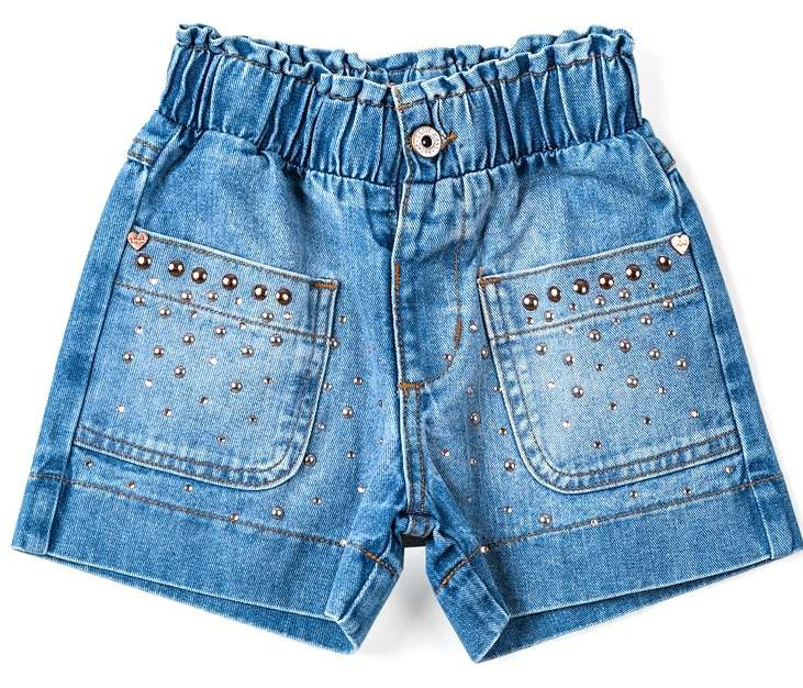 Shorts Jeans Com Tachas P4903 - Animê Petite