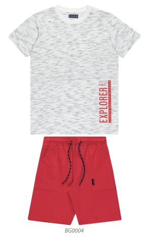 Conjunto Camiseta e Bermuda Vermelha 30101 - Lamon