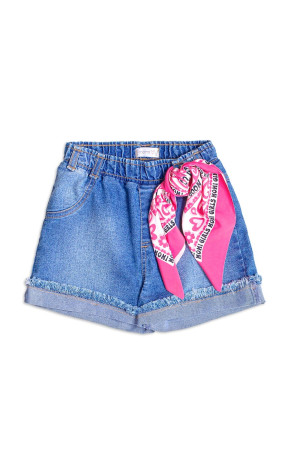 Shorts Jeans Com Lenço H4613 - Momi