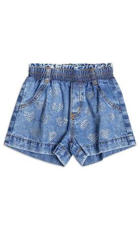 Shorts Jeans Strass de Coração H4922 - Momi