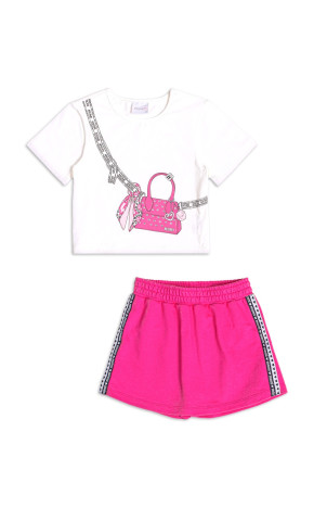 Conjunto Blusa e Shorts Saia Pink H5266 - Momi